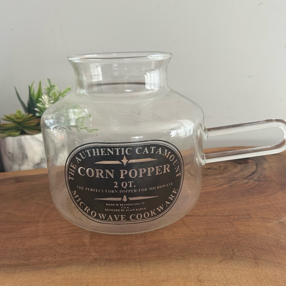 Vintage Microwave Popcorn Popper Authentic Catamount Glass Corn Popper 2 Qt